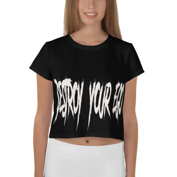 Camiseta corta All-over Negra Destroy your ego