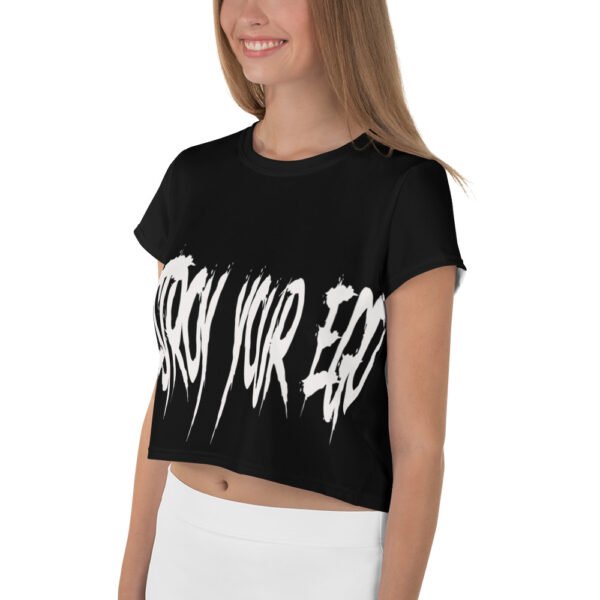 Camiseta corta All-over Negra Destroy your ego - Image 2