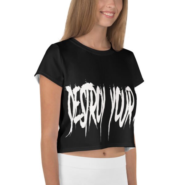 Camiseta corta All-over Negra Destroy your ego - Image 3